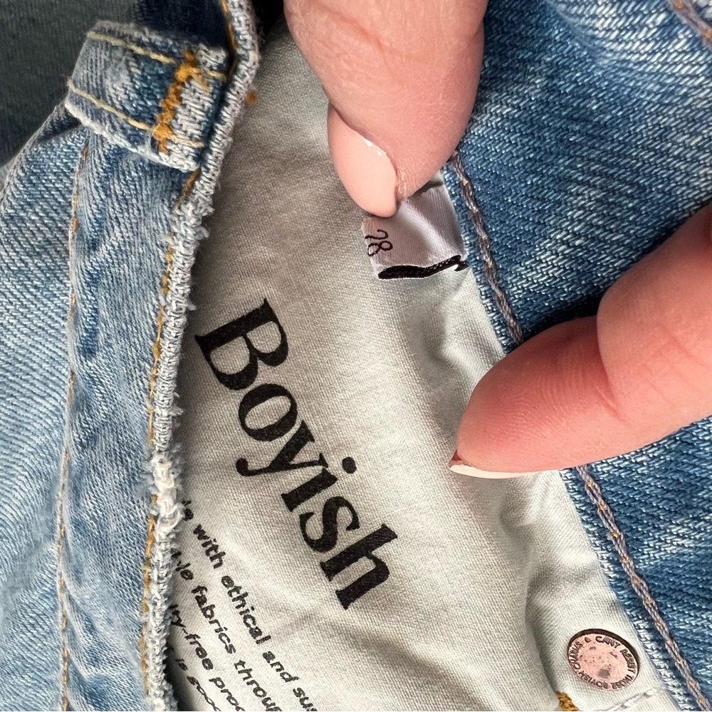 Boyish Jeans The Boyish Toby High Rise Relaxed Tapered Distressed New 28 - Picture 5 of 6